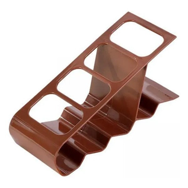Suport Organizator de Birou pentru Telecomenzi și Telefoane, 4 Compartimente Multifuncționale, Plastic Rezistent, 18 x 7 x 9 cm, Maro