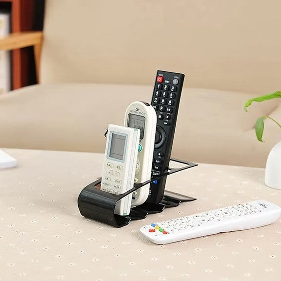 Organizator De Birou Si Suport Pentru Telecomenzi, Multifunctional Cu 4 Compartimente, Plastic Rezistent, 18 x 7 x 9 cm, Negru