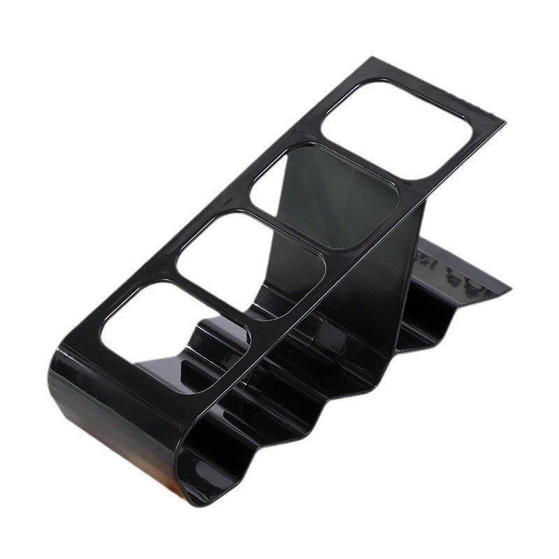Organizator De Birou Si Suport Pentru Telecomenzi, Multifunctional Cu 4 Compartimente, Plastic Rezistent, 18 x 7 x 9 cm, Negru