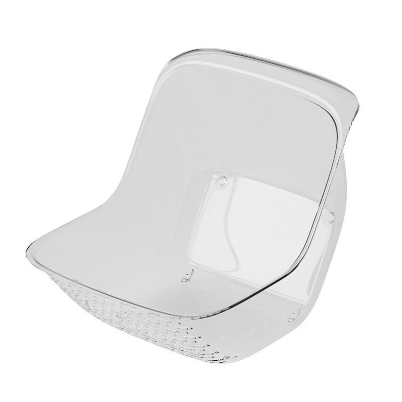 Coș de Spălat și Scurgere Legume, Fructe și Paste, Strecurătoare Multifuncțională cu Drenare Rapidă, Material PET Rezistent, 15.5 x 18.6 x 16.2 cm, Transparent