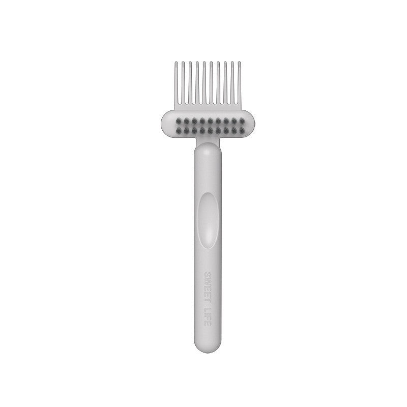 Perie pentru Curatarea Periei de Par si Pieptenilor, Design Tip Grebla cu Gheare, Plastic PP Rezistent, 16 x 5 cm, Alb