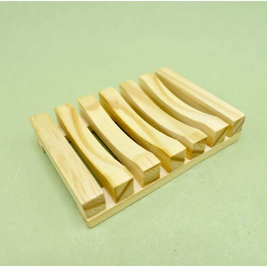 Savoniera Pentru Baie Si Bucatarie, Suport Sapun Cu Scurgere Apa Si Ventilatie, Lemn De Bambus Ecologic, 11.5 x 8 cm, Natur