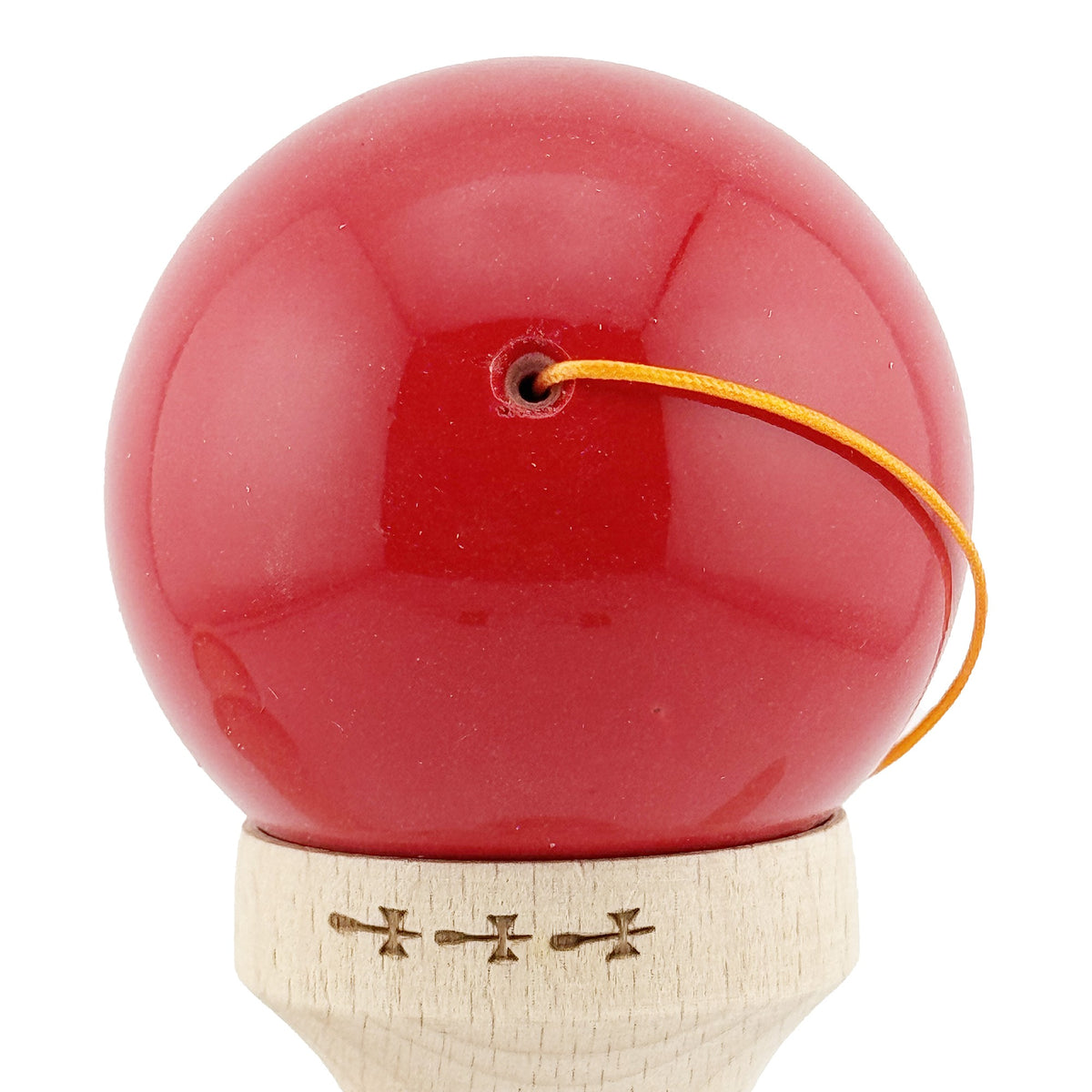 Kendama X Originala, Model Rosu / Alb in Degrade, Profesionala, Cupe Mari, Super Sticky, Rulment, Ata 55cm
