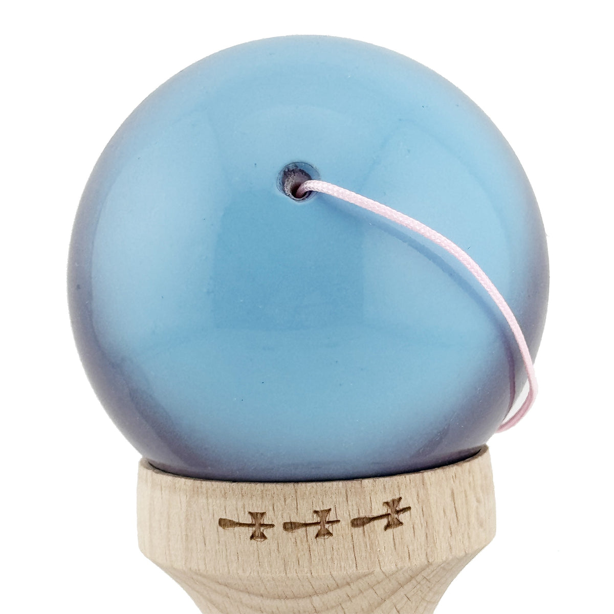 Kendama X Originala, Model Albastru / Mov / Roz in Degrade, Profesionala, Cupe Mari, Super Sticky, Rulment, Ata 55cm
