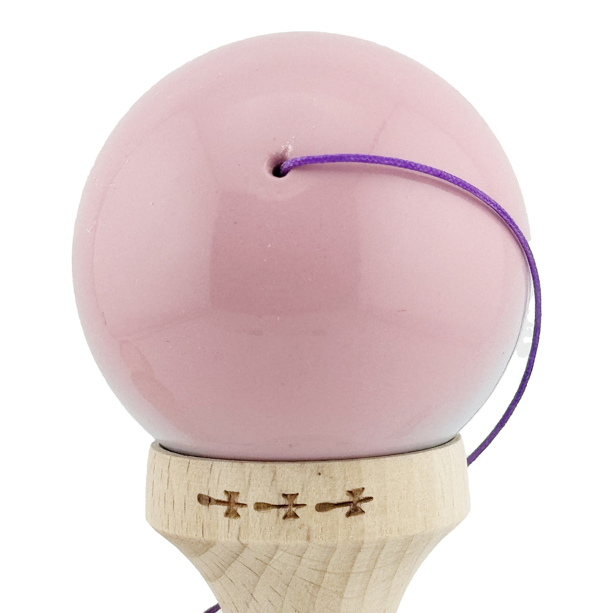 Kendama X Originala, Model Roz / Verde Deschis in Degrade, Profesionala, Cupe Mari, Super Sticky, Rulment, Ata 55cm
