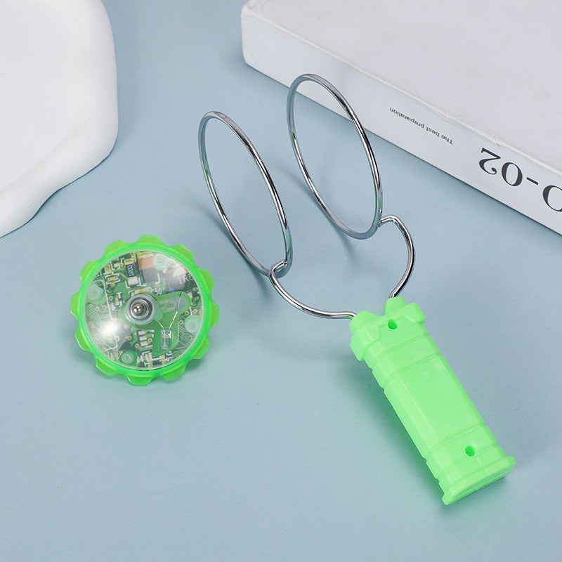 Titirez Magnetic Interactiv cu Lumini LED Multicolore, Jucarie Anti-stres pentru Concentrare, Actionare Manuala prin Inertie, Plastic si Metal, 19.8 x 5 cm, Verde