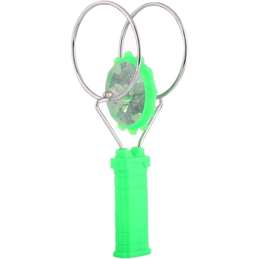 Titirez Magnetic Interactiv cu Lumini LED Multicolore, Jucarie Anti-stres pentru Concentrare, Actionare Manuala prin Inertie, Plastic si Metal, 19.8 x 5 cm, Verde