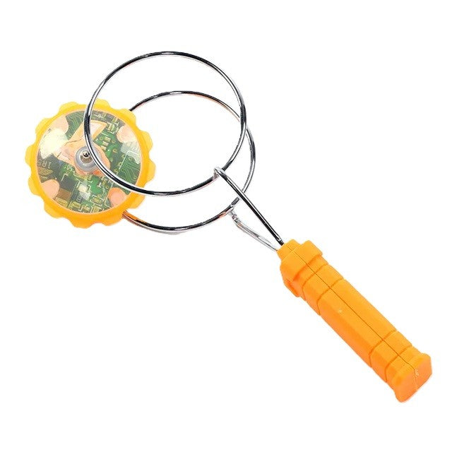 Titirez Magnetic cu LED, Jucarie Interactiva Inertiala si Anti-stres, Efecte Luminoase Multicolore, Plastic si Metal, 19.8 x 5 cm, Portocaliu