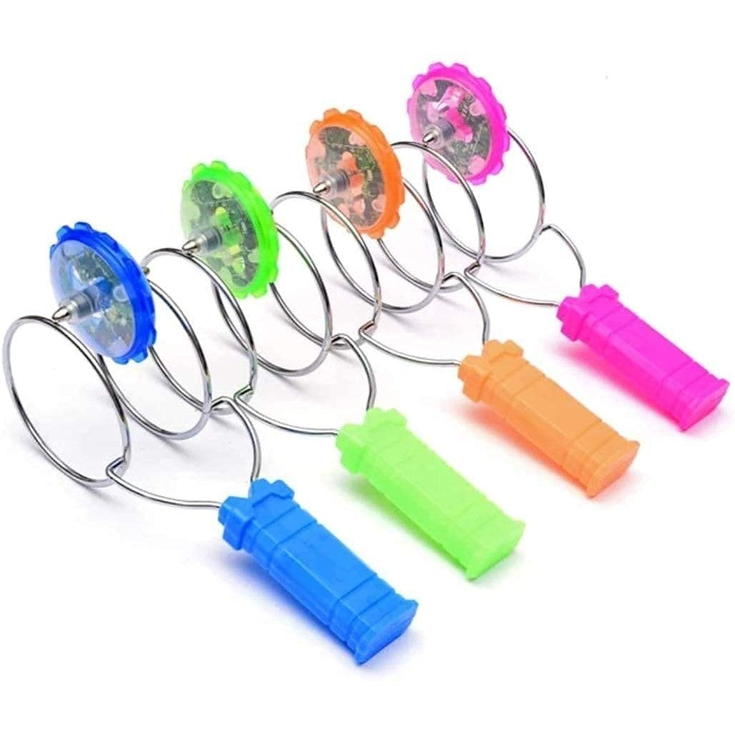 Titirez Magnetic cu LED, Jucarie Interactiva Inertiala si Anti-stres, Efecte Luminoase Multicolore, Plastic si Metal, 19.8 x 5 cm, Portocaliu