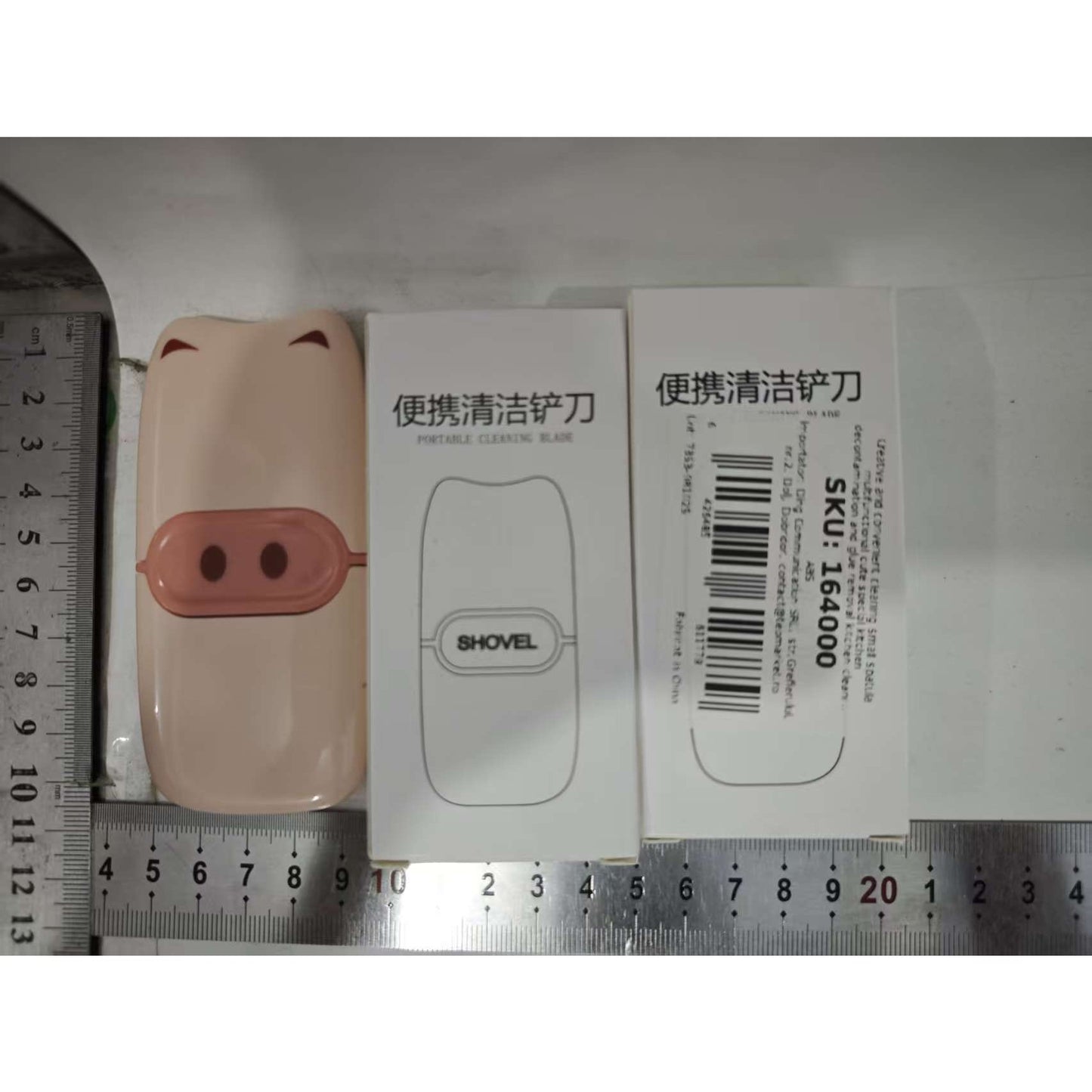 Mini Racleta de Curatare pentru Etichete si Adezivi, Razuitor Universal Autocolante si Vopsea, ABS si Metal, 2 Lame Incluse, 10 x 4.8 x 1 cm, Roz