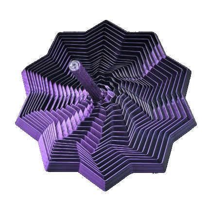 Jucarie Decompresie Anti-stress, Stea 3D Geometrica Extensibila cu Maner Spirala, Turn Magic Senzorial, Material PLA Imprimat 3D, Efect DuoChrome, 17 cm, Negru/Violet