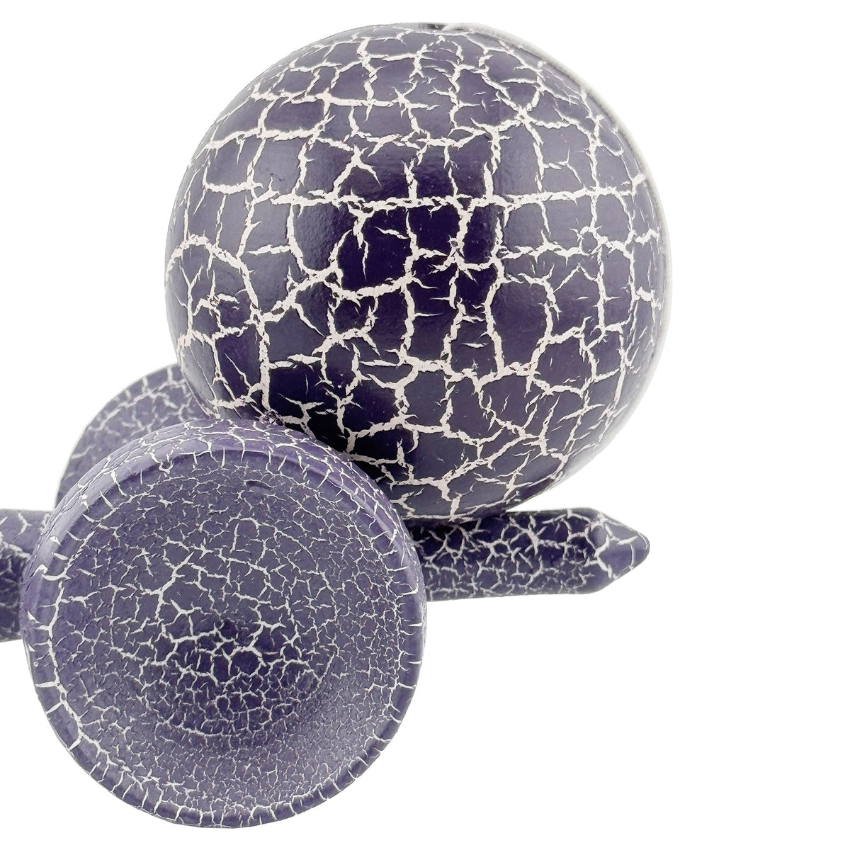 Kendama X Originala Berbis – Jucarie Interactiva din Lemn, 18 cm, Joc de Indemanare pentru Copii si Adulti, Design Cracked Mov-Alb
