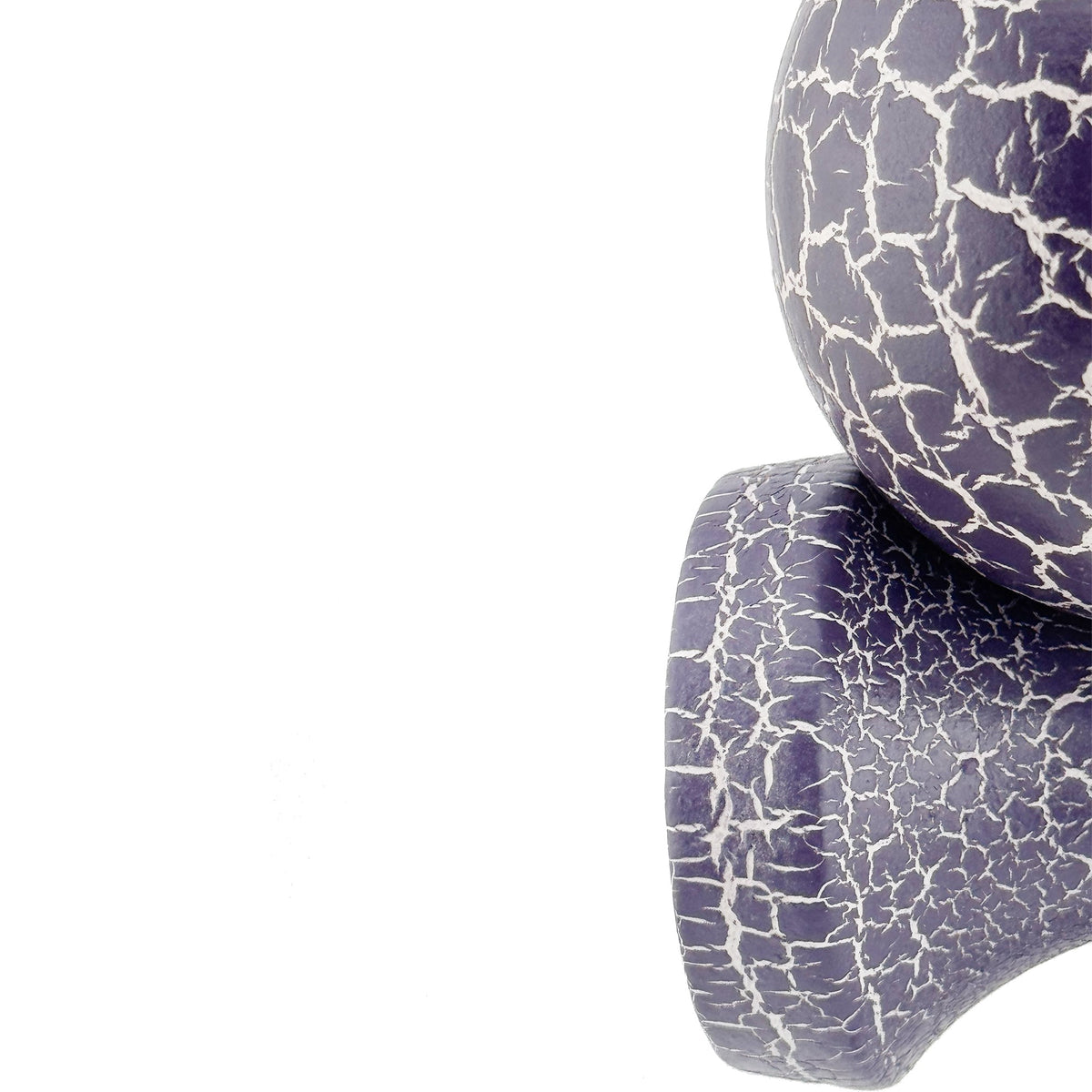 Kendama X Originala Berbis – Jucarie Interactiva din Lemn, 18 cm, Joc de Indemanare pentru Copii si Adulti, Design Cracked Mov-Alb