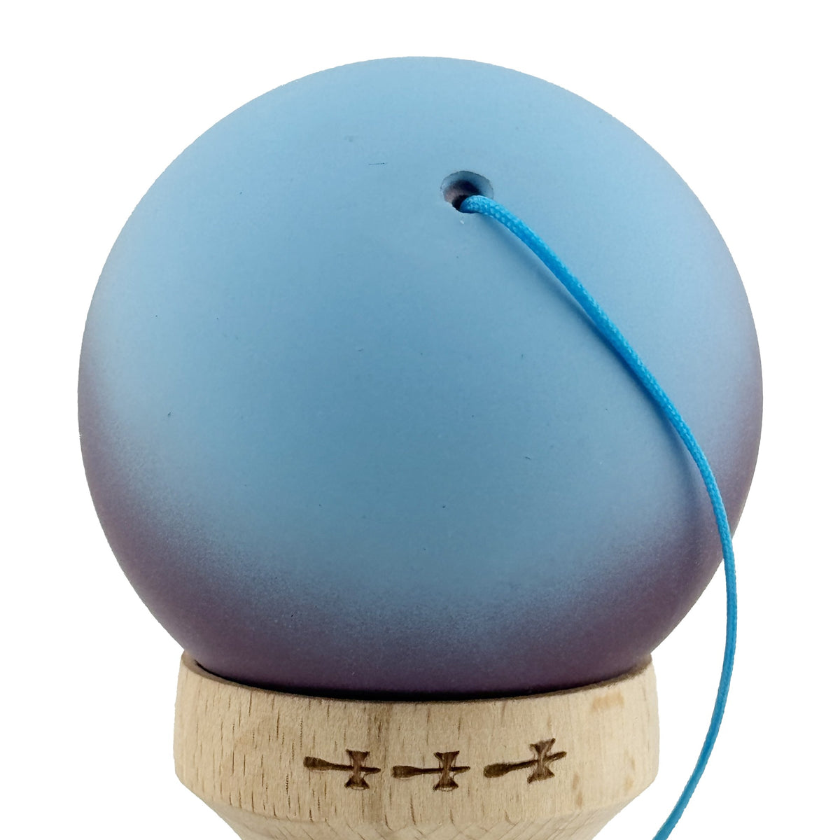 Kendama X Originala, Model Albastru / Mov / Roz in Degrade, Profesionala, Cupe Mari, Rubber Grip, Rulment, Ata 55cm