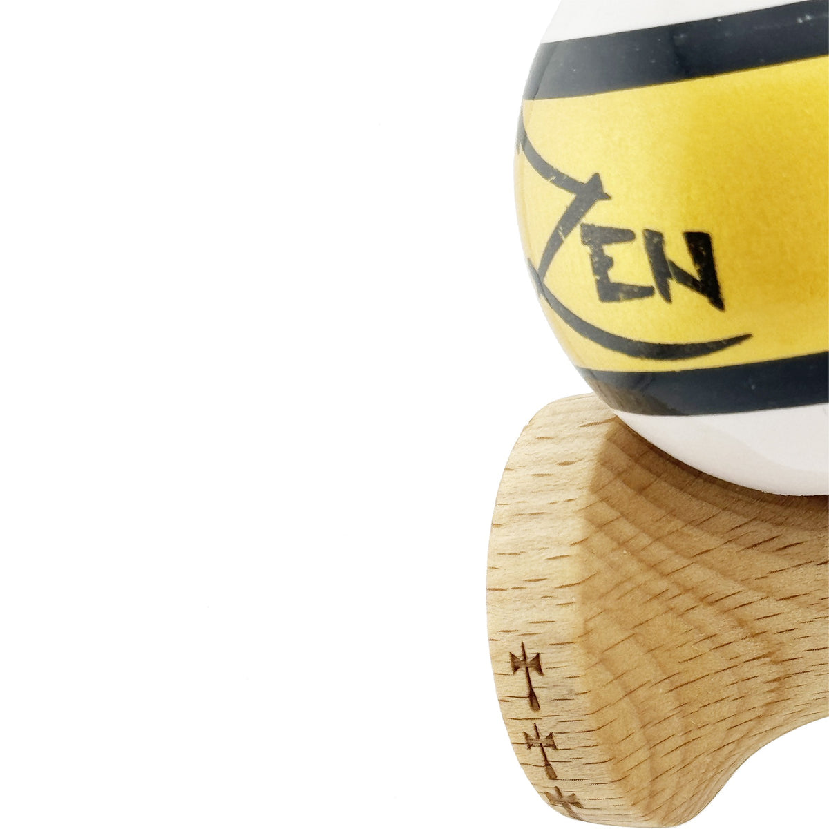Kendama X Zen Originala, Model Alb / Negru / Gold, Profesionala, Legendary, Cupe Mari, Super Sticky, Rulment, Ata 55cm