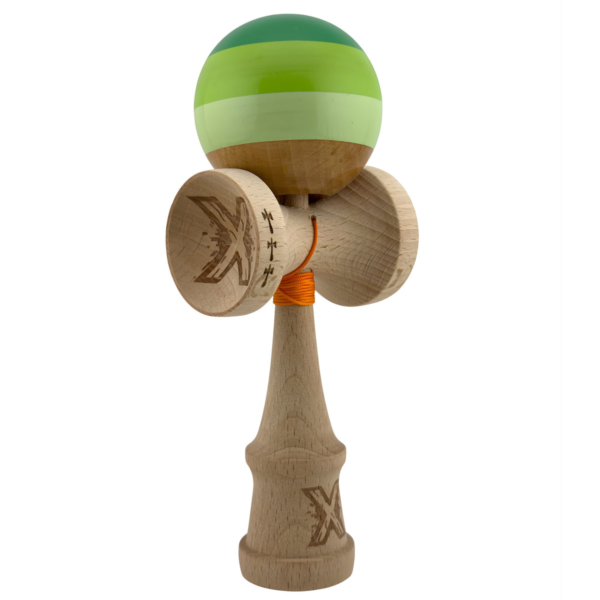 Kendama X Originala, Model Verde Mix, Profesionala, Legendary, Cupe Mari, Super Sticky, Rulment, Ata 55cm