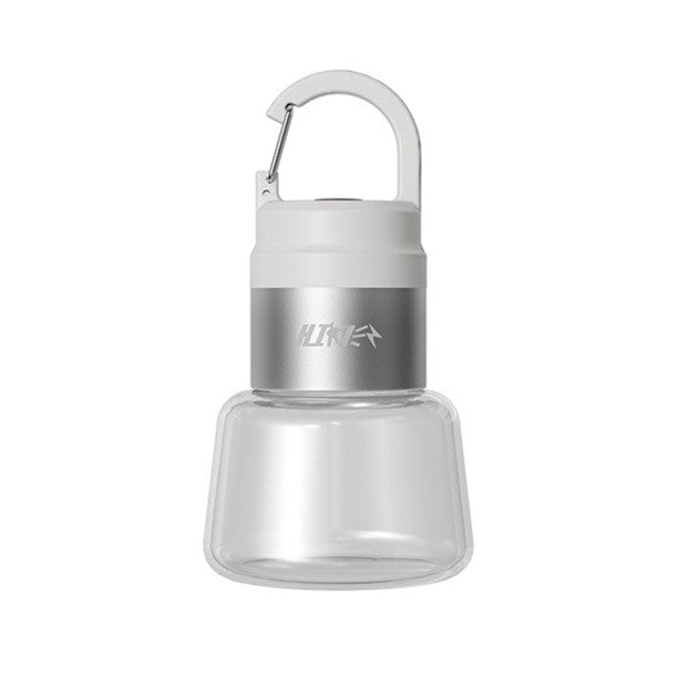 Lampă Portabilă LED RGB pentru Camping și Voiaj, Rezistentă la Apă IPX5, Încărcare USB Type-C, Baterie 300 mAh, Material ABS, 10 x 5.5 x 5.5 cm, Alb