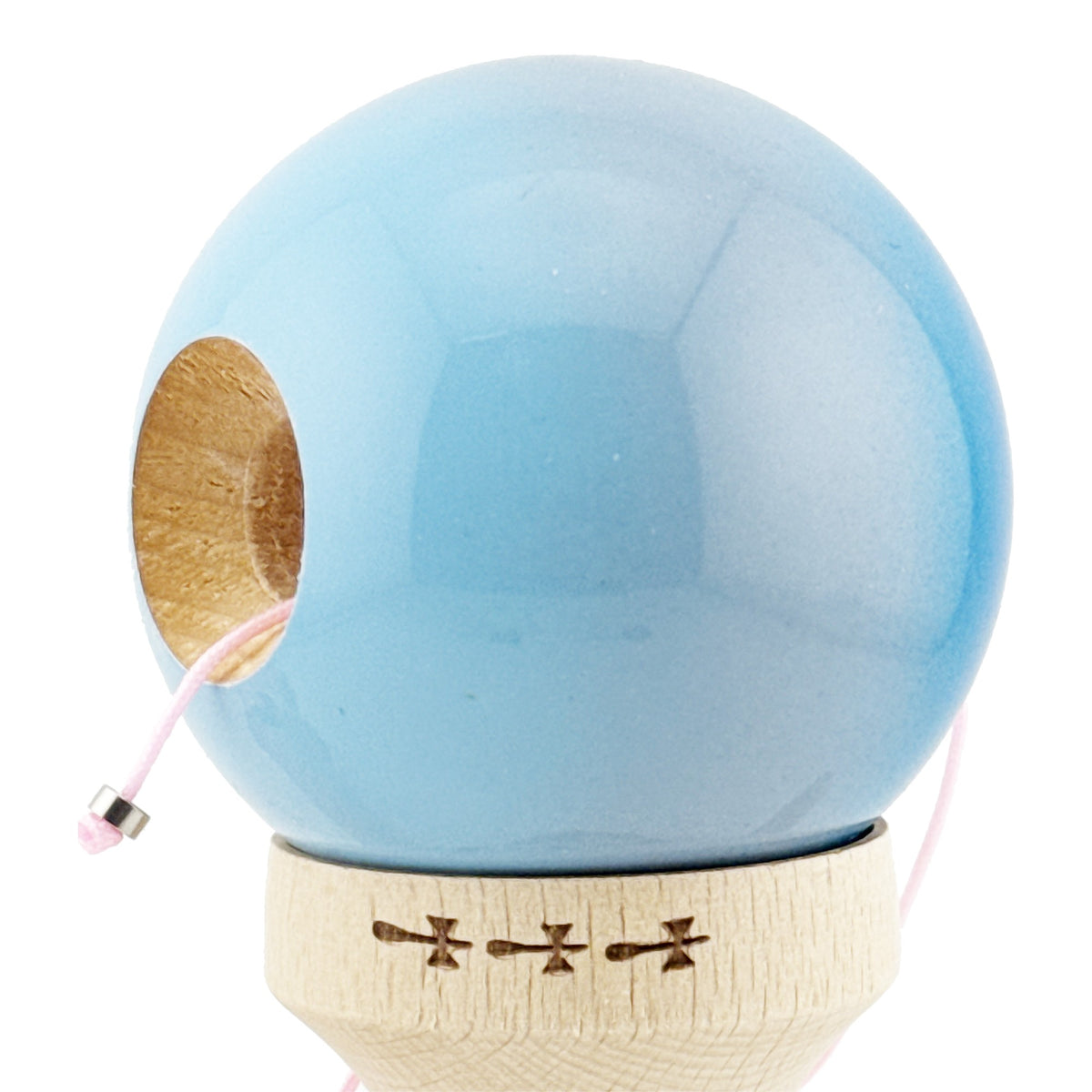 Kendama X Originala, Model Albastru / Gri / Bleu in Degrade, Profesionala, Cupe Mari, Super Sticky, Rulment, Ata 55cm