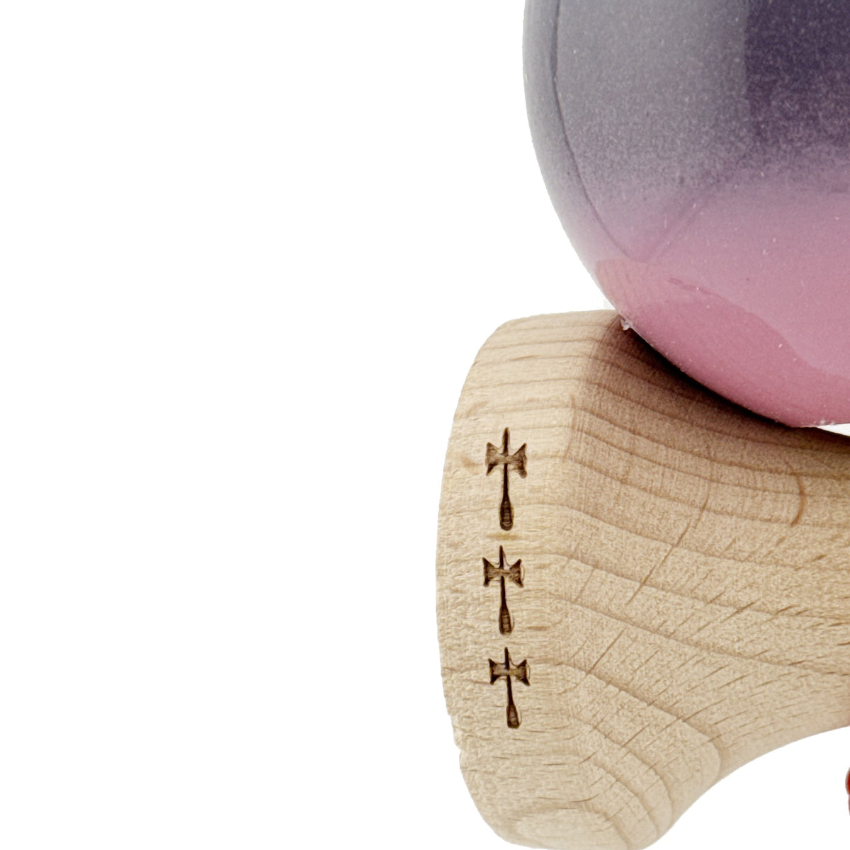 Kendama X Originala, Model Albastru Deschis / Mov / Roz in Degrade, Profesionala, Cupe Mari, Super Sticky, Rulment, Ata 55cm
