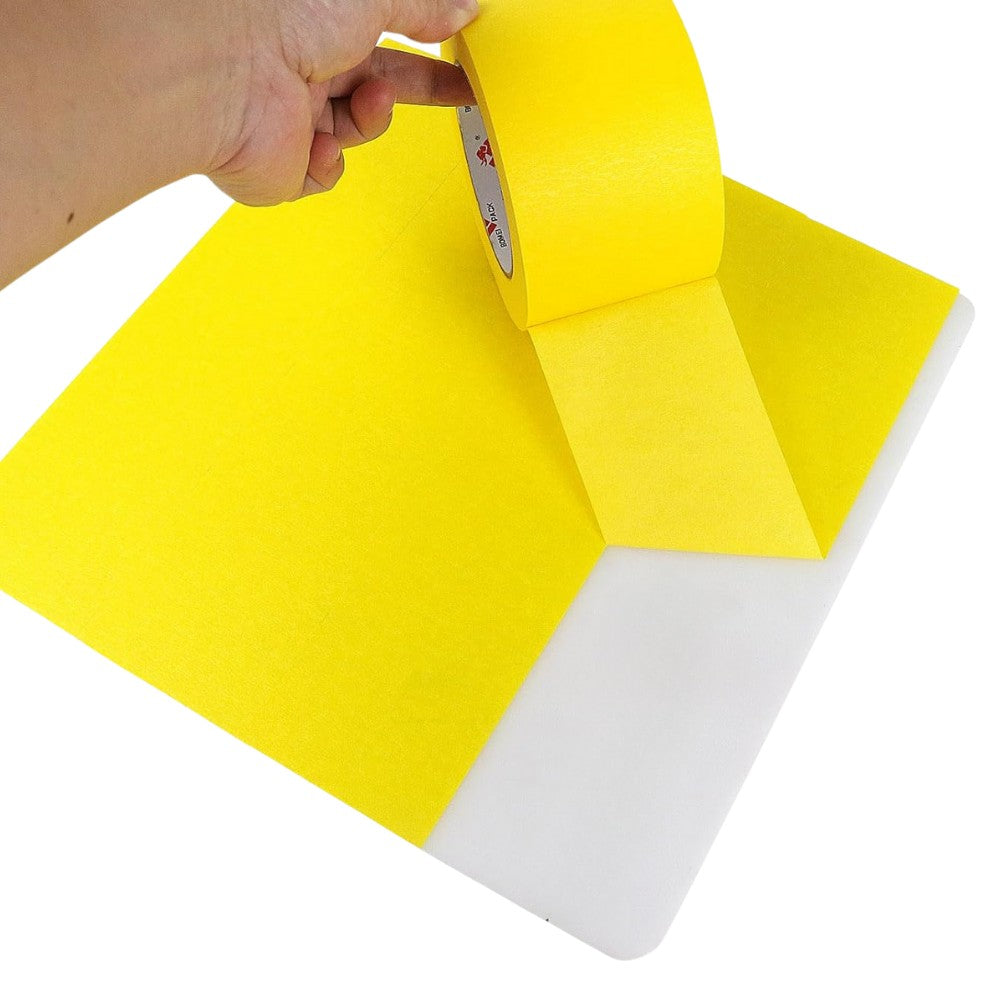 Banda Adeziva de Mascare, Rezistenta UV si Aderenta Ridicata, Hartie Saturata pentru Vopsit si Renovari, Galbena, 48 mm x 50 m, Set 24 Role