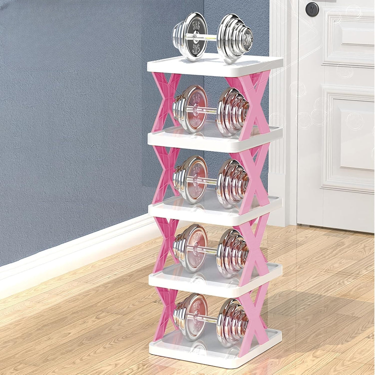 Organizator Pantofi, Suport Modular Stivuibil cu 5 Niveluri, Design Compact pentru Spatii Inguiste, Material ABS Rezistent, 65.5 x 24 x 26 cm, Mov