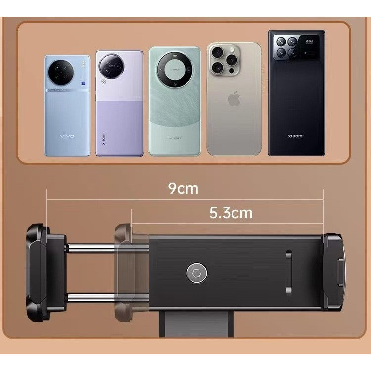 Suport Telefon Mobil, Braț Telescopic și Rotativ 360 Grade, Clemă de Prindere Universală, Design Pliabil pentru Birou și Avion, Plastic, Negru