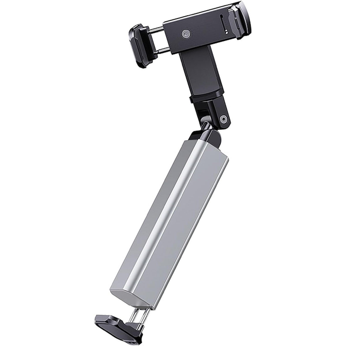 Suport Telefon Mobil, Brat Telescopic si Rotire 360 Grade, Clema Prindere Masa sau Avion, Pliabil si Portabil, Plastic, Gri