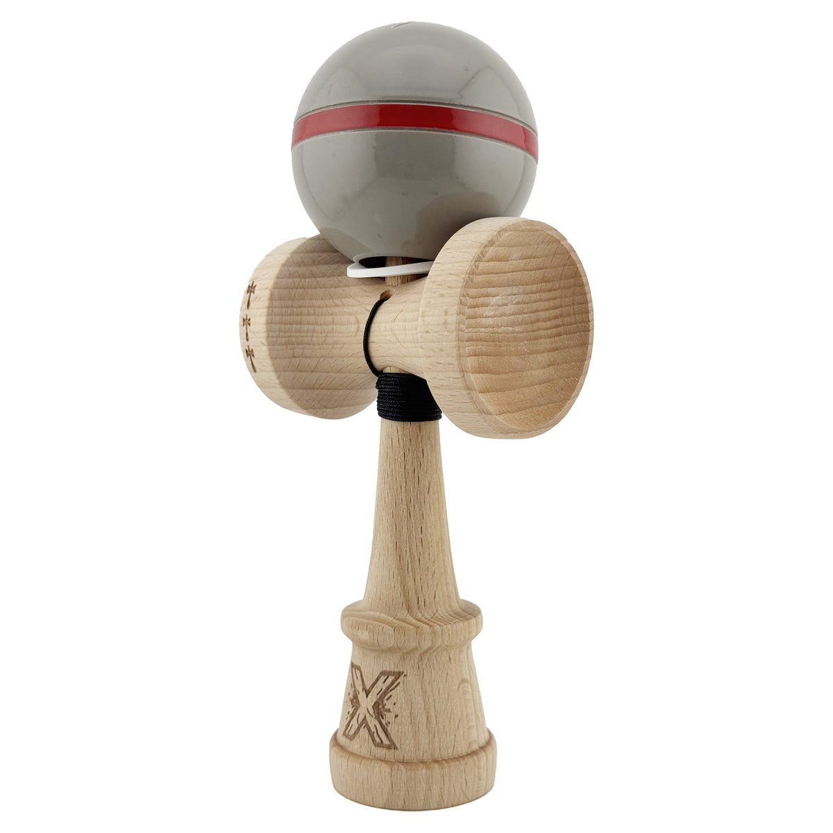 Kendama X Silken Originala, Model V3 Ice Gri, Profesionala, Cupe Mari King Size, Super Sticky, Gaura in Baza, Rulment, Ata 55cm