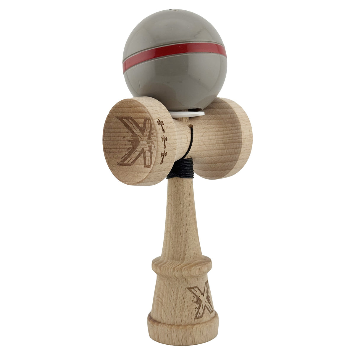 Kendama X Silken Originala, Model V3 Ice Gri, Profesionala, Cupe Mari King Size, Super Sticky, Gaura in Baza, Rulment, Ata 55cm