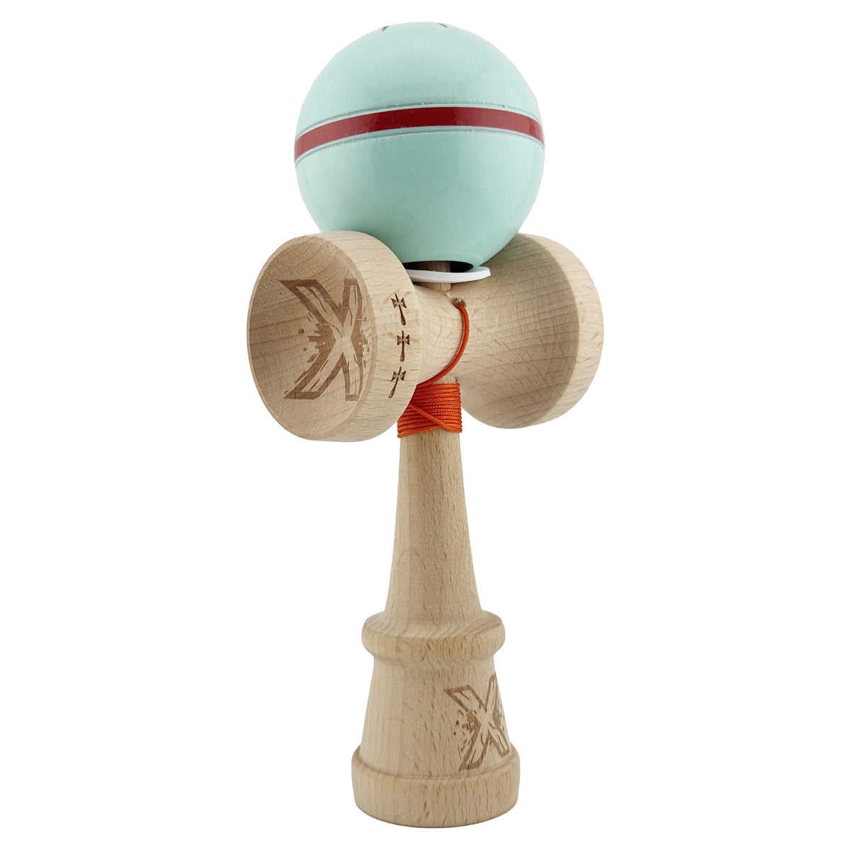 Kendama X Silken Originala, Model V3 Verde Mint, Profesionala, Cupe Mari King Size, Super Sticky, Gaura in Baza, Rulment, Ata 55cm