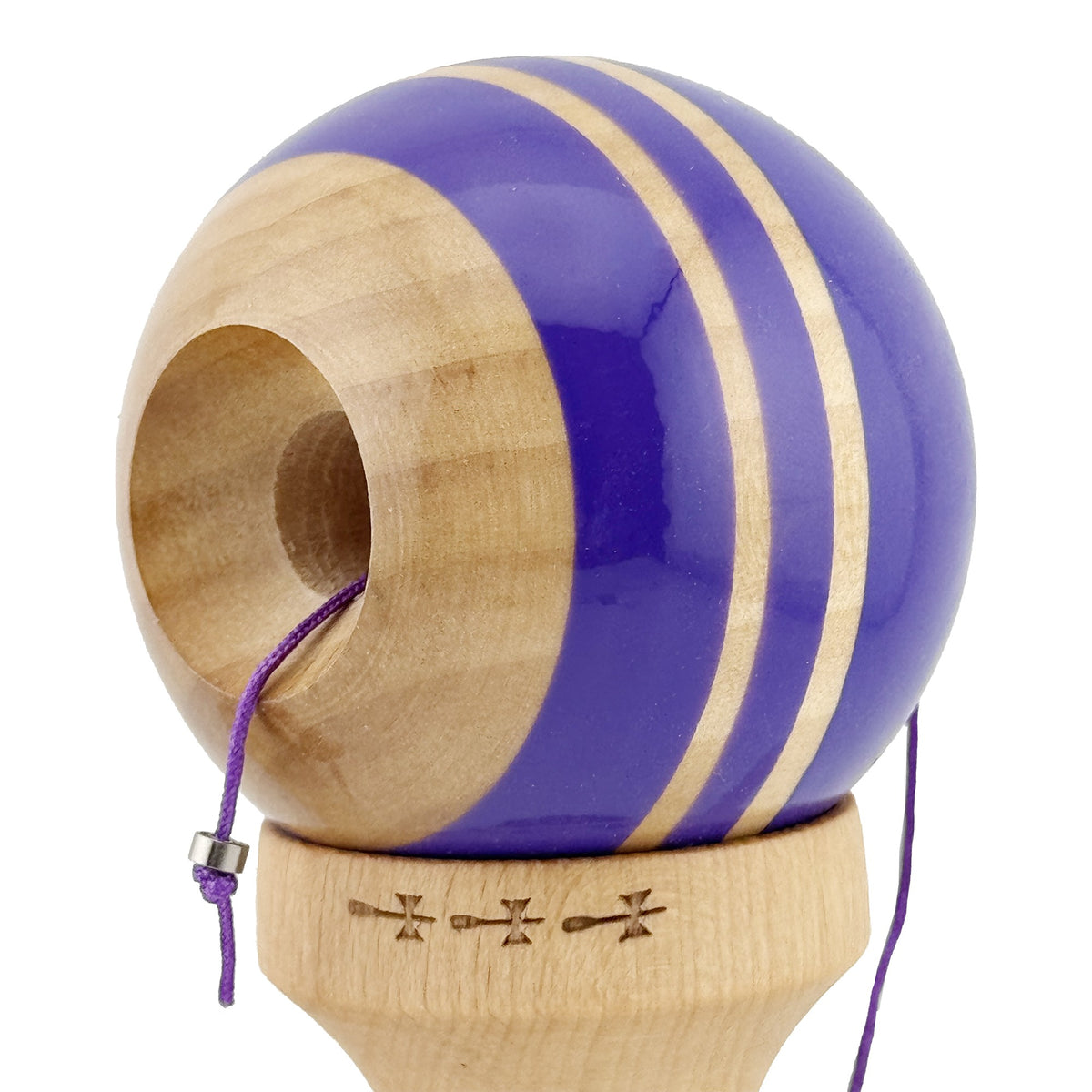 Kendama X Rainbow Originala, Model Indigo / Maro, Profesionala, Cupe Mari, Super Sticky, Rulment, Ata 55cm