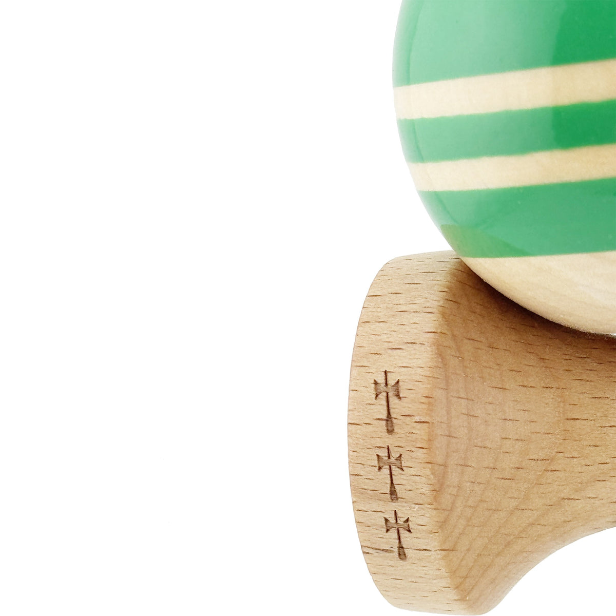 Kendama X Rainbow Originala, Model Verde / Maro, Profesionala, Cupe Mari, Super Sticky, Rulment, Ata 55cm