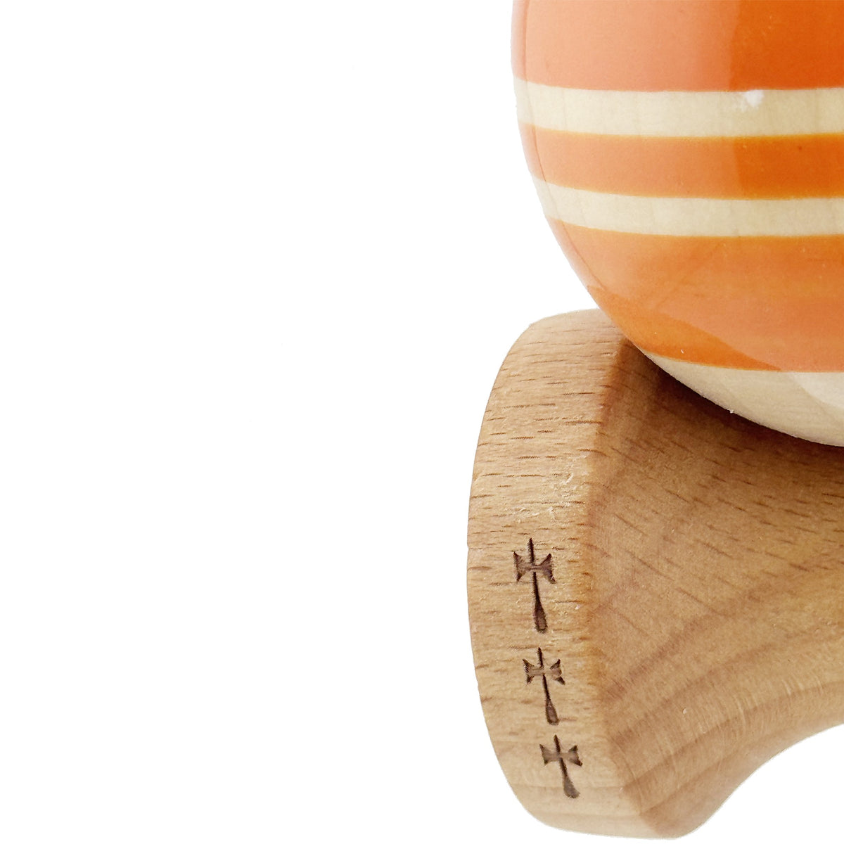 Kendama X Rainbow Originala, Model Portocaliu / Maro, Profesionala, Cupe Mari, Super Sticky, Rulment, Ata 55cm