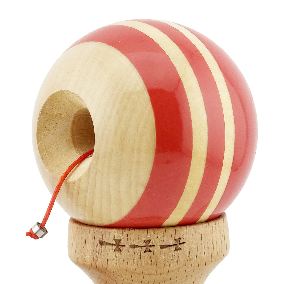 Kendama X Rainbow Originala, Model Rosu / Maro, Profesionala, Cupe Mari, Super Sticky, Rulment, Ata 55cm