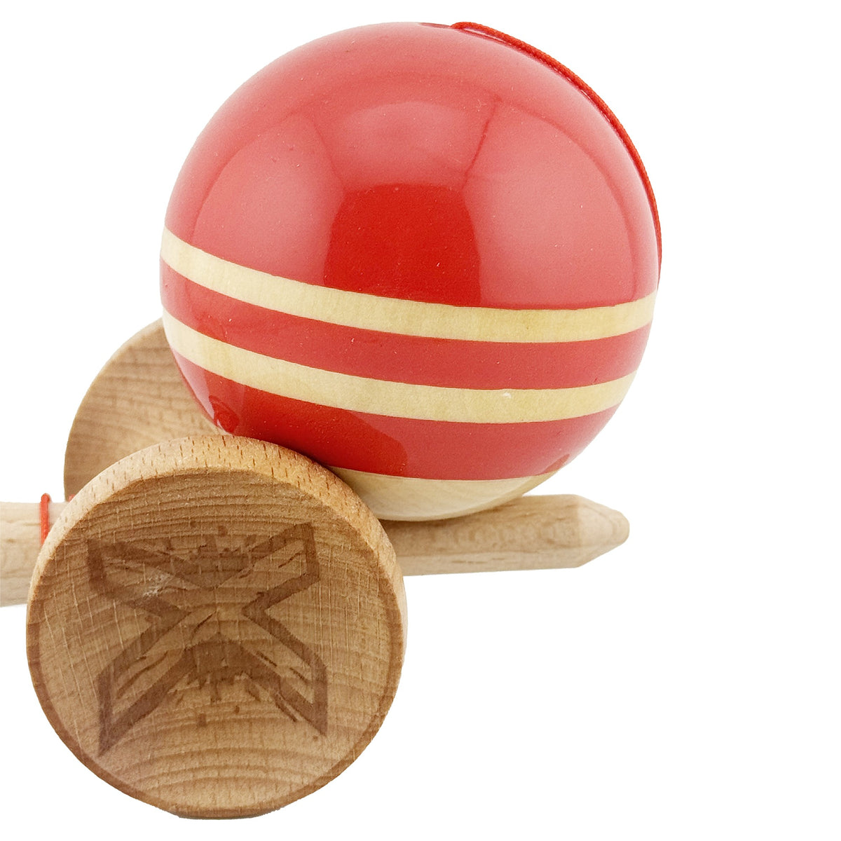 Kendama X Rainbow Originala, Model Rosu / Maro, Profesionala, Cupe Mari, Super Sticky, Rulment, Ata 55cm