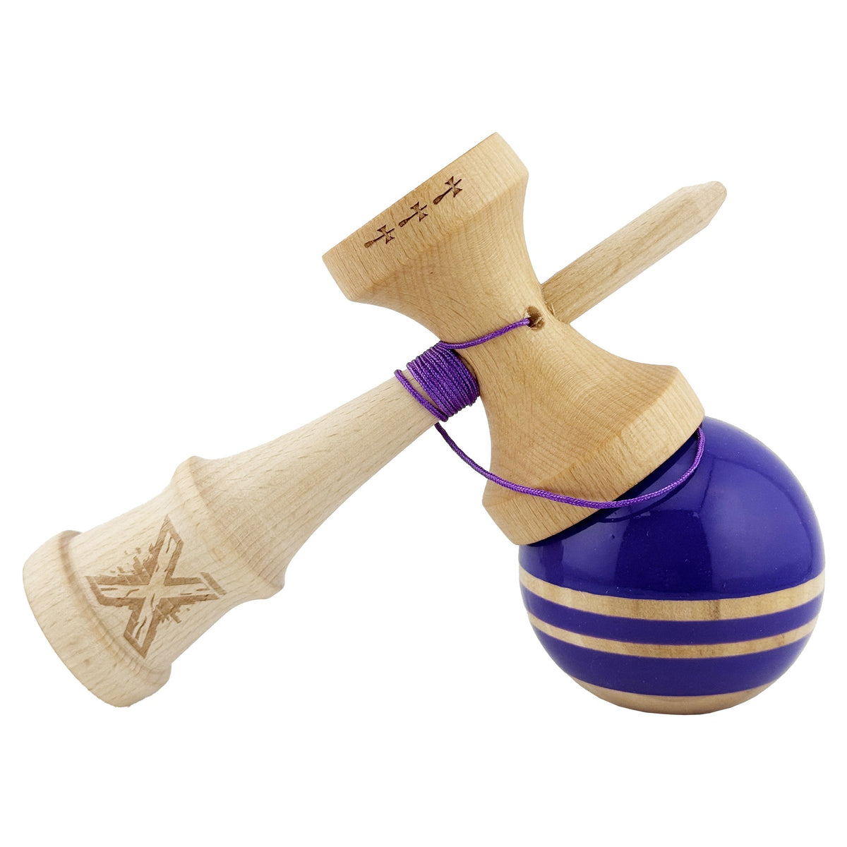 Kendama X Rainbow Originala, Model Violet / Maro, Profesionala, Cupe Mari, Super Sticky, Rulment, Ata 55cm