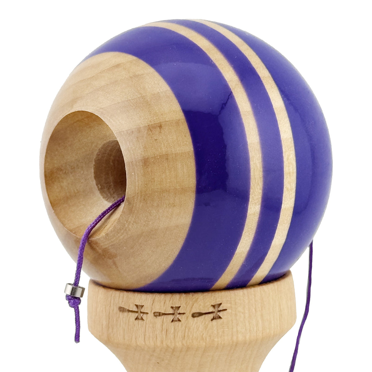 Kendama X Rainbow Originala, Model Violet / Maro, Profesionala, Cupe Mari, Super Sticky, Rulment, Ata 55cm