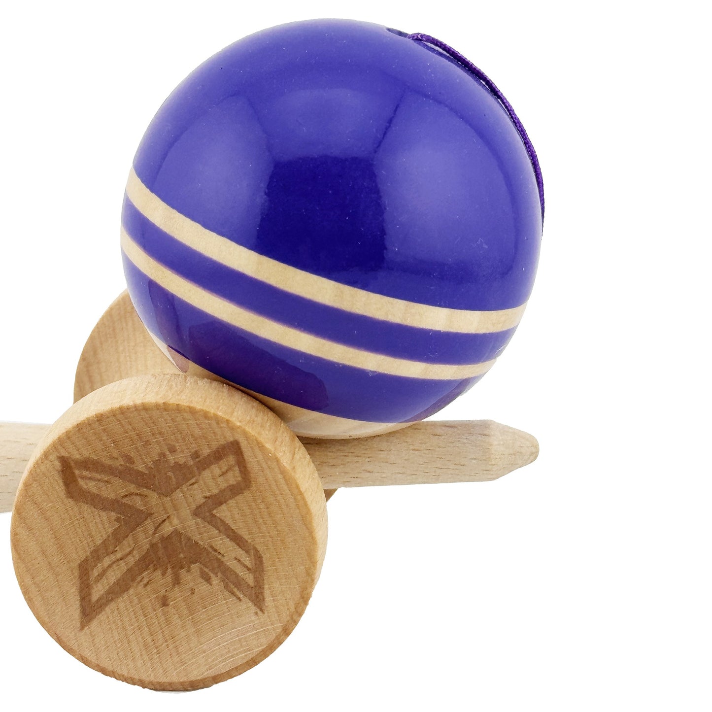 Kendama X Rainbow Originala, Model Violet / Maro, Profesionala, Cupe Mari, Super Sticky, Rulment, Ata 55cm