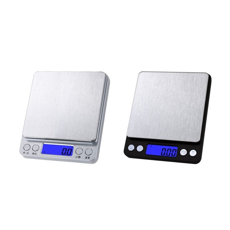 Mini Cantar Electronic de Precizie pentru Alimente si Bijuterii, Capacitate 3 kg, Afisaj Digital LCD, Alimentare 2 x AA, 12.7 x 10.6 x 1.9 cm, Gri/Negru