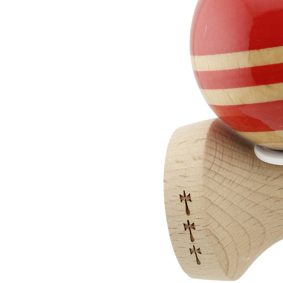 Kendama X Rainbow Originala, Model V3 Rosu, Profesionala, Cupe Mari King Size, Super Sticky, Gaura in Baza, Rulment, Ata 55cm