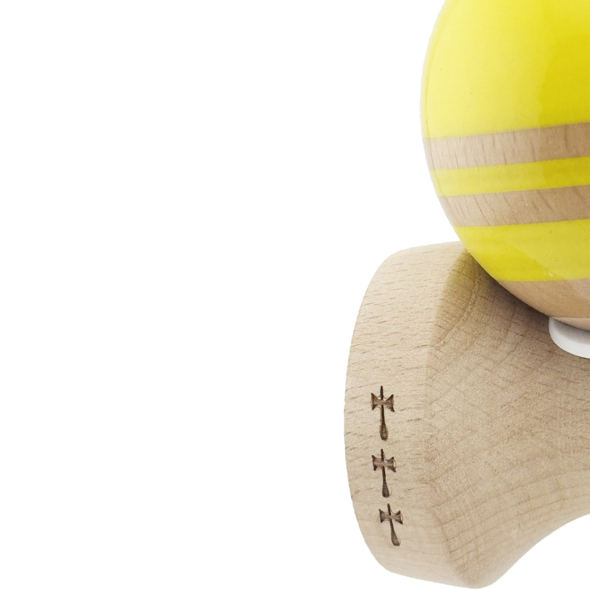 Kendama X Rainbow Originala, Model V3 Galben, Profesionala, Cupe Mari King Size, Super Sticky, Gaura in Baza, Rulment, Ata 55cm