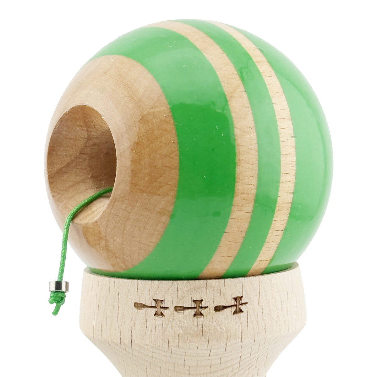 Kendama X Rainbow Originala, Model V3 Verde, Profesionala, Cupe Mari King Size, Super Sticky, Gaura in Baza, Rulment, Ata 55cm