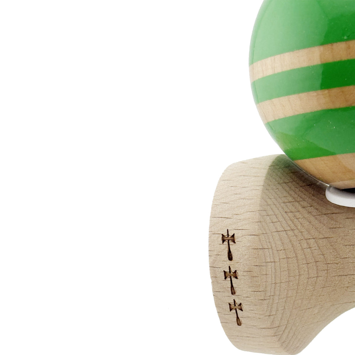 Kendama X Rainbow Originala, Model V3 Verde, Profesionala, Cupe Mari King Size, Super Sticky, Gaura in Baza, Rulment, Ata 55cm