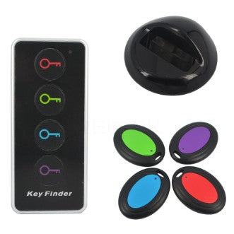 Dispozitiv Anti-Pierdere si Gasitor Chei Wireless, Alarma 120 dB cu Lanterna LED, 1 Telecomanda si 4 Receptoare, Multicolor