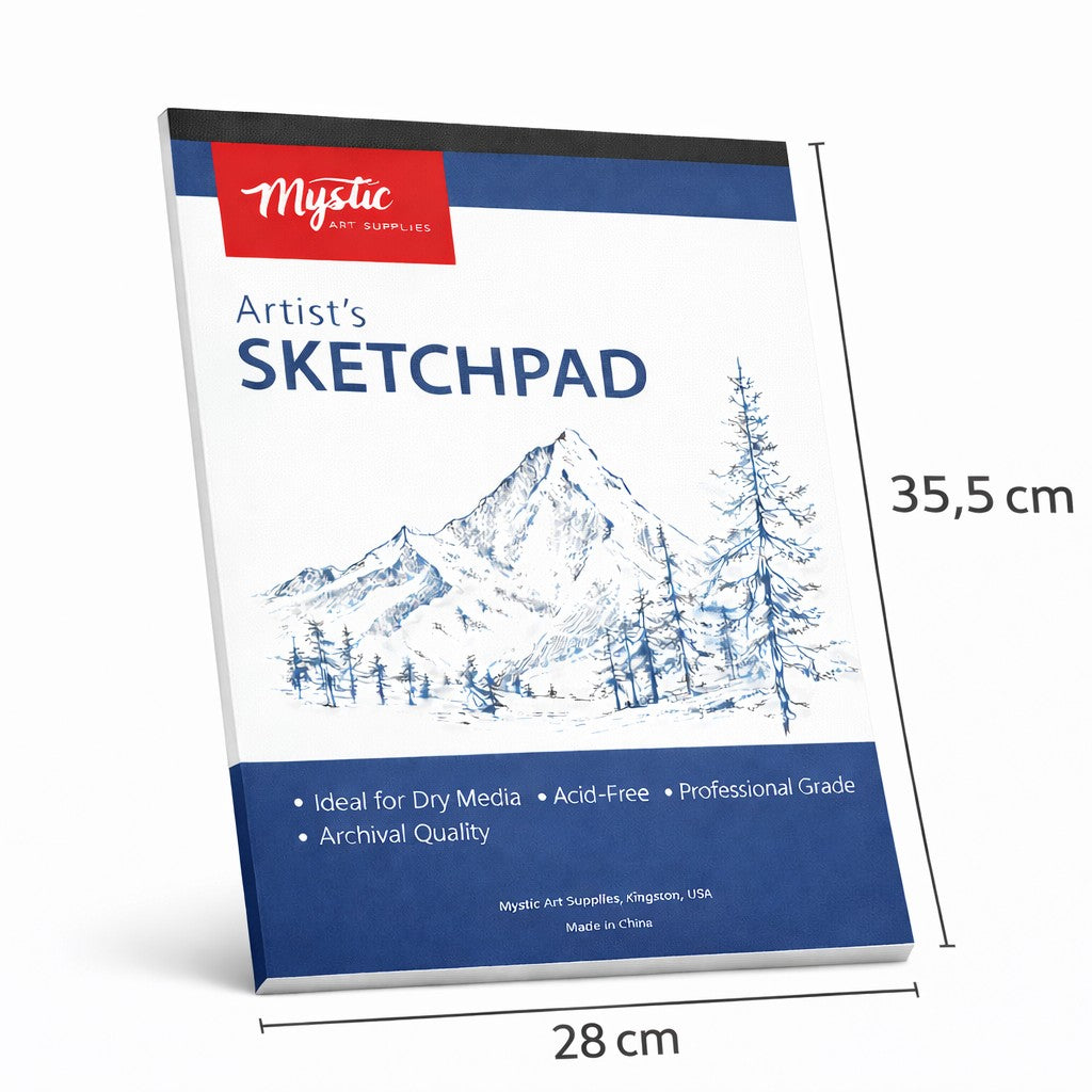 Caiet Schite Perfect Bound, Bloc Desen Tehnici Uscate, Hartie 80 g, Coperta Carton Rigid, 28 x 35.5 cm, 50 File, Albastru