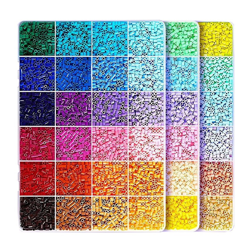 Kit de Margele Termoadezive DIY, Set Creativ pentru Figurine 3D si Brelocuri, Plastic, 72 Culori, 6000 Piese, 2.6 mm, Multicolor
