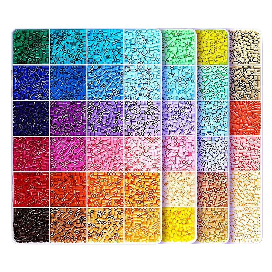 Kit de Margele Termoadezive Tip Perle, Set Creativ DIY pentru Figurine 3D cu Instrumente Incluse, Plastic, 8000 Piese, 96 Culori, 2.6 mm, Multicolor