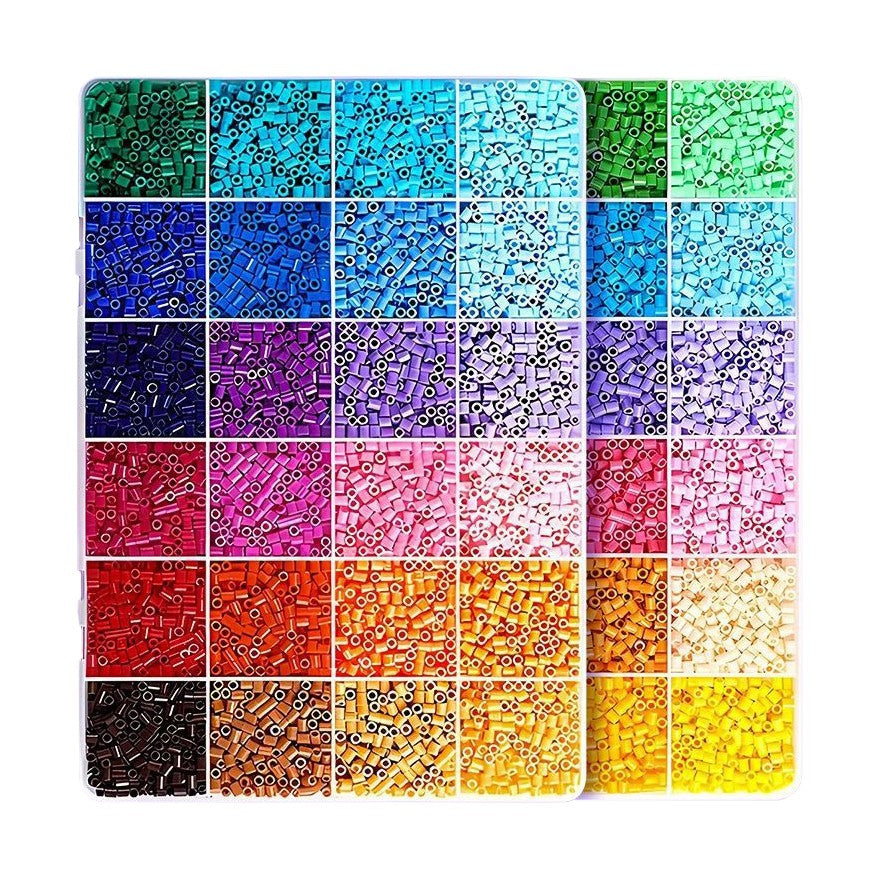 Kit de Margele Termoadezive DIY, Set Creativ pentru Figurine 3D cu Instrumente Incluse, Plastic, 48 Culori, 4000 Piese, 2.6 mm, Multicolor