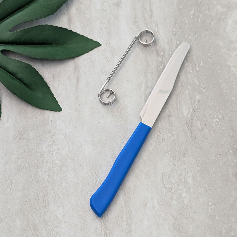 Cuțit Bucătărie Multifuncțional 2 în 1 pentru Feliere și Curățare Legume, Grosime Reglabilă, Oțel Inoxidabil, 22 cm, Albastru