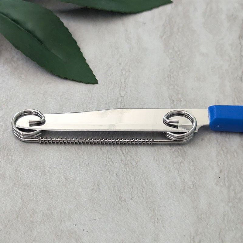 Cuțit Bucătărie Multifuncțional 2 în 1 pentru Feliere și Curățare Legume, Grosime Reglabilă, Oțel Inoxidabil, 22 cm, Albastru